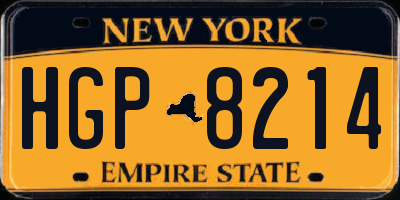 NY license plate HGP8214