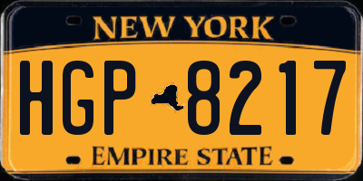 NY license plate HGP8217