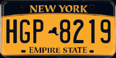 NY license plate HGP8219