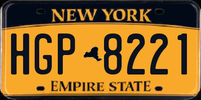 NY license plate HGP8221