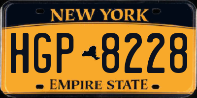 NY license plate HGP8228