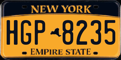 NY license plate HGP8235