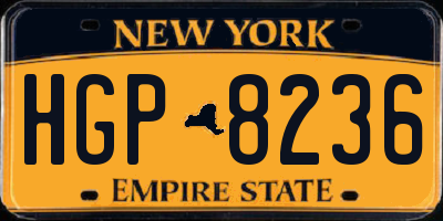 NY license plate HGP8236