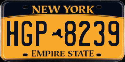 NY license plate HGP8239