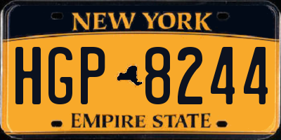 NY license plate HGP8244