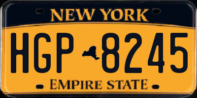 NY license plate HGP8245