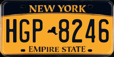 NY license plate HGP8246