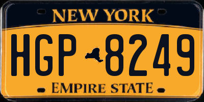 NY license plate HGP8249