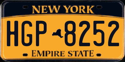 NY license plate HGP8252