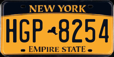 NY license plate HGP8254