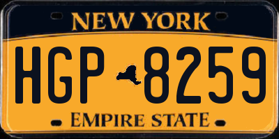 NY license plate HGP8259