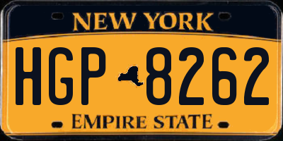 NY license plate HGP8262