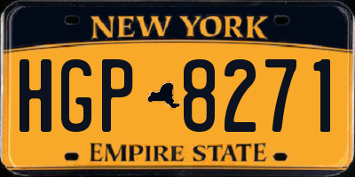 NY license plate HGP8271