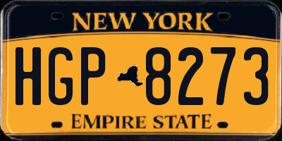 NY license plate HGP8273