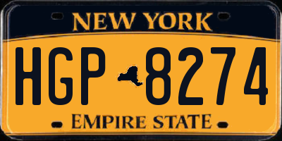 NY license plate HGP8274