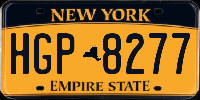 NY license plate HGP8277