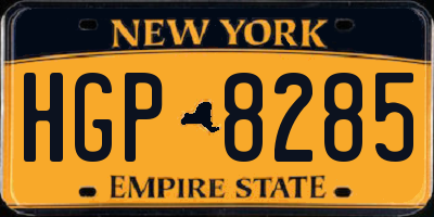 NY license plate HGP8285