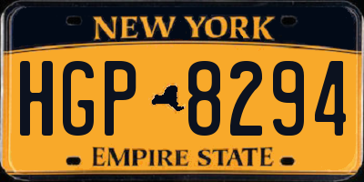 NY license plate HGP8294