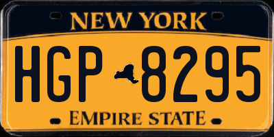 NY license plate HGP8295