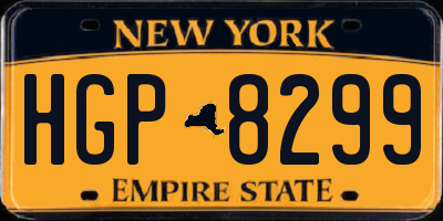 NY license plate HGP8299