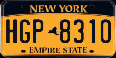 NY license plate HGP8310