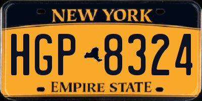 NY license plate HGP8324
