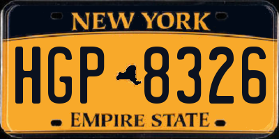 NY license plate HGP8326