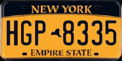 NY license plate HGP8335