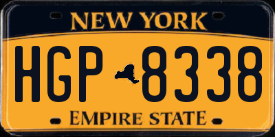 NY license plate HGP8338