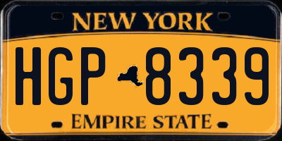 NY license plate HGP8339