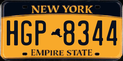 NY license plate HGP8344