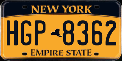 NY license plate HGP8362