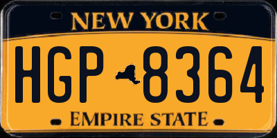 NY license plate HGP8364