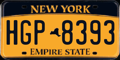 NY license plate HGP8393
