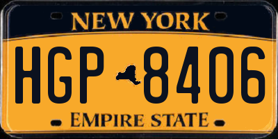 NY license plate HGP8406