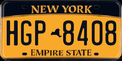 NY license plate HGP8408