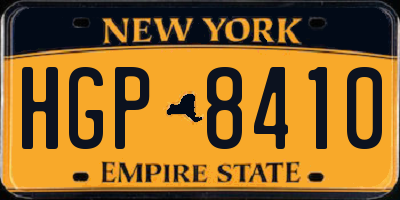 NY license plate HGP8410
