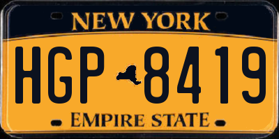 NY license plate HGP8419