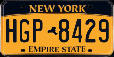 NY license plate HGP8429