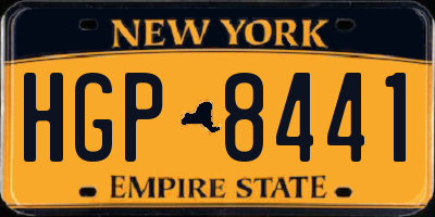 NY license plate HGP8441