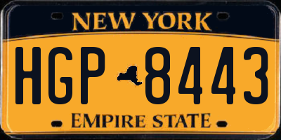 NY license plate HGP8443