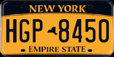 NY license plate HGP8450