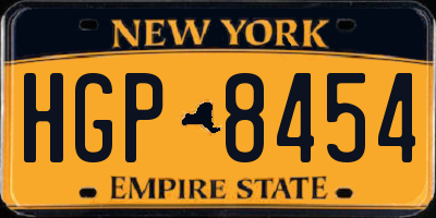 NY license plate HGP8454