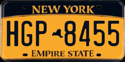 NY license plate HGP8455