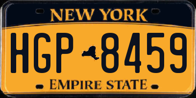 NY license plate HGP8459