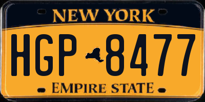 NY license plate HGP8477