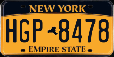 NY license plate HGP8478