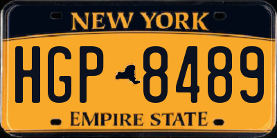 NY license plate HGP8489