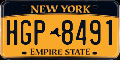 NY license plate HGP8491