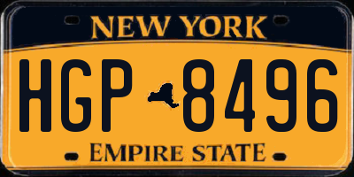 NY license plate HGP8496